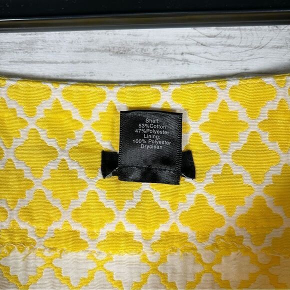 Ann Taylor A-line Lined Skirt Spring Summer Yellow Jacquard Women's Sz 8 - Picture 4 of 4
